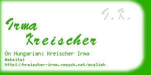 irma kreischer business card